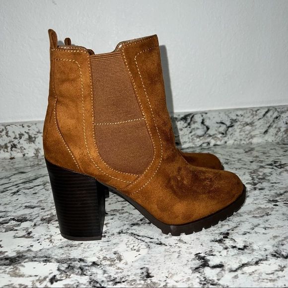 - A.n.a Womens Rancho Motorcycle Boots Block Heels Used - Picture 3 of 9